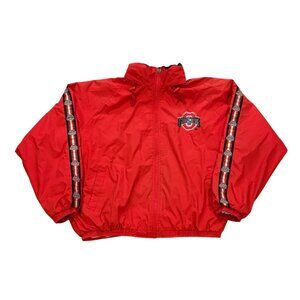 Vintage 1990's Pro Player Ohio State Buckeyes Hooded Windbreaker Jacket Men's XL